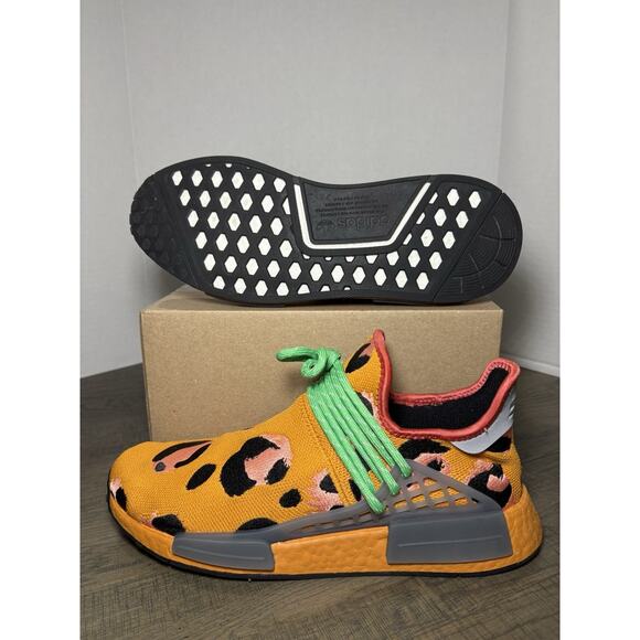 Adidas NMD HU Human Race Animal Fred Flintstone x Pharrell Sz 10 Orange GZ4439 - Picture 3 of 6